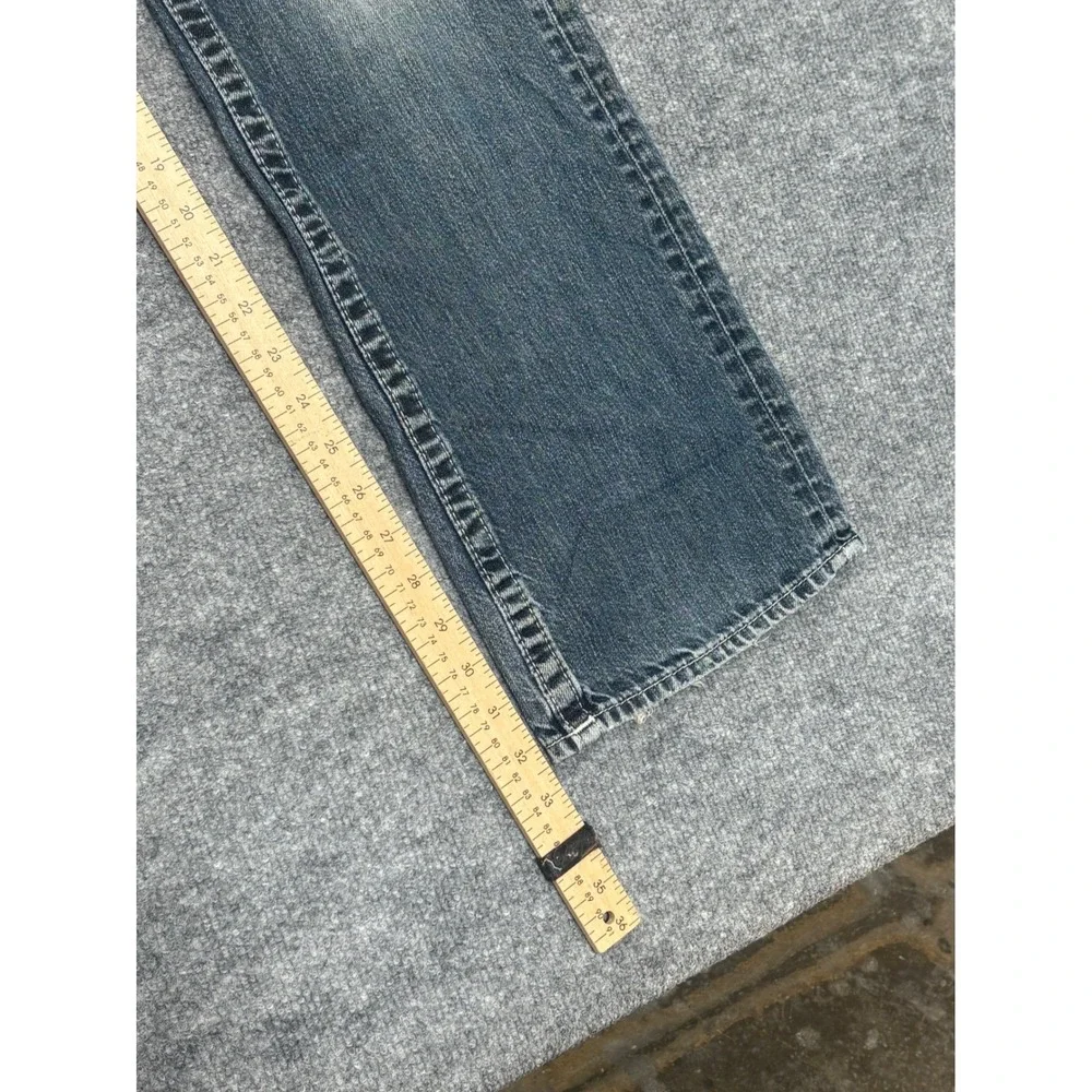 True Religion Straight Leg Distressed Blue Jeans Mens‎ 34 Made in USA Y2K Denim